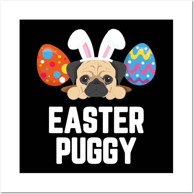 Easter Puggy Cute Dog Pug Funny Easter Wall Art by trendingoriginals